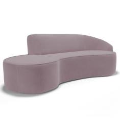 Imagem de Sofá Living  3 Lugares 210cm Braço Direito Mozart D06 Veludo Rosê - Mp