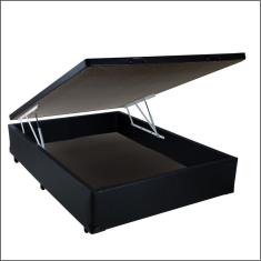 Imagem de Cama Box Baú Viúva sp Móveis Sintético Preto - 45x128x188