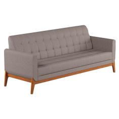 Imagem de sofá 3 lugares brooks linho cinza e amêndoa 230 cm