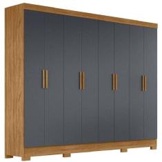 Imagem de Guarda Roupa Casal Diplomata 8 Portas 4 Gavetas Freijó Cinza - Fabrica 1 Móveis