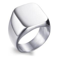 Imagem de Anel Aço Inox  Masculino Placa Lisa Gravável - Judith Joias