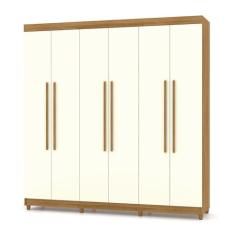 Imagem de Guarda Roupa Casal 6 Portas 218 cm Elegância Nature/Champanhe - Pallazio