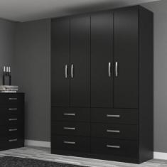 Imagem de Guarda Roupa Solteiro 4 Portas 6 Gavetas Treviso Evidência - Evidência