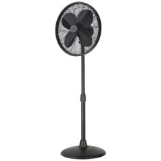 Imagem de Ventilador Pedestal Retro Oscilante em Metal com 3 Velocidades, 110V 50W, Good Housekeeping, Preto Matte