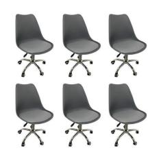 Imagem de Kit 6 Cadeiras para Escritório Secretária Decorativa Eames Chicago - F