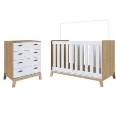 Imagem de Berço 3 Em 1 Certificado Inmetro E Cômoda 4 Gavetas Favo De Mel 030 It