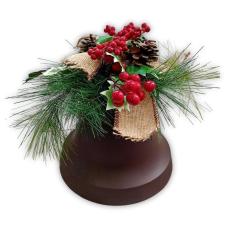 Imagem de Enfeite para Pendurar Sino de Natal Marrom - 25cm x 25cm