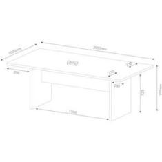 Imagem de Mesa de Reunião Escritório Nogal Tecno Mobili