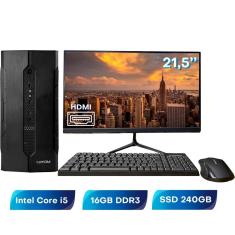 Imagem de Computador Completo Intel Core i5 8Gb Ssd 120Gb Monitor 21.5`` Led Full Hd Windows 10 Pacote Office 2021