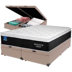 Imagem de Cama Box Baú e Colchão Magnum Molas Ensacadas Queen Plumatex,  BEGE