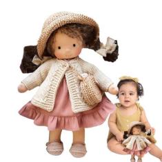 Imagem de Boneca de pelúcia artesanal, Boneca de Natal Bonecas de menina - Boneca macia requintada, brinquedos infantis feitos à mão para o Natal, meninas infantis, presente de Páscoa