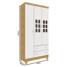 Imagem de Quarto De Bebê Malu Branco Acetinado Bétula Com Colchão Ortobom - Carolina