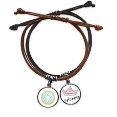 Imagem de DIYthinker Pulseira Blue Doughnut Sobremesa Sweet Food com corrente de mão e pulseira de princesa de couro