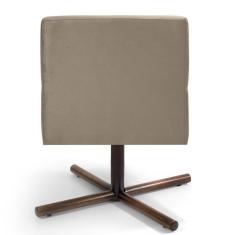 Imagem de Kit 2 Poltronas Decorativas Giratórias Base Xis Madeira Angel B-68 Veludo Marrom Claro - Domi