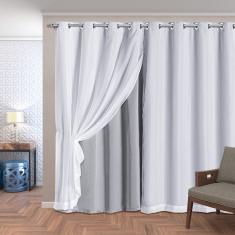 Imagem de Cortina Tecido Blackout Com Voil 2,80 M X 2,30 M - Gelo