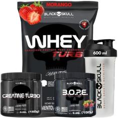 Imagem de Kit Suplementos Black Skull ( Creatina 150G + Whey Turbo 907G + Pré Tr