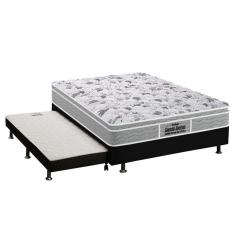 Imagem de Cama Box c/Auxiliar Casal: Colchão Espuma Probel D45 EP Guarda Costas Plus + Base CRC Courano Black(138x188)