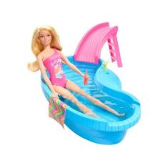 Imagem de Boneca Barbie Piscina Glam Com Piscina - Escorregador E Toalha Mattel