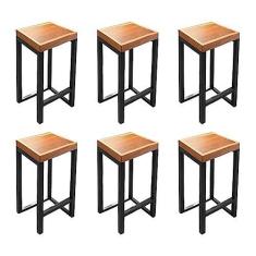 Imagem de KIT 6 BANQUETAS BISTRO PREMIUM ESTILO INDUSTRIAL