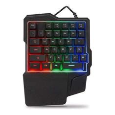 Imagem de Teclado Gamer Single Handed para Uma Mão Multimídia com Leds Rgb e Conexão Usb para Pc Notebook Mac Celular