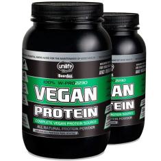 Imagem de Kit 2 Vegan Protein 900g Proteína vegetal Unilife Chocolate