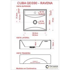 Imagem de Cuba Para Banheiro Q39w Ravena Compace Verde Acqua