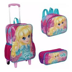 Kit Mochila Escolar Infantil Brancoala Games Rodinhas Tam G