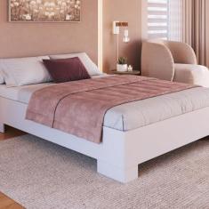 Imagem de Cama de Casal Queen Box com Estrado Fixo 160 Xangai Branco