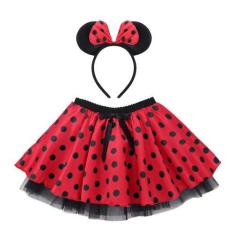 Imagem de Fantasia Infantil Menina Minnei Barato Kit 2 Peças Festa Aniversario T