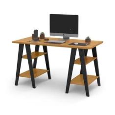 Imagem de Escrivaninha Notebook Escritório Quarto Mesa Computador Estudo Home Office Cavalete - Freijó