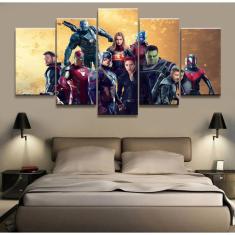 Imagem de Quadro Decorativo Avengers 5 peças 130x65 em tecido