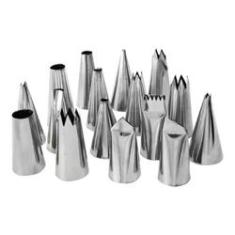 Imagem de Bicos Para Confeitar Inox Com 22 Peças + 1 Saco P/ Confeitar