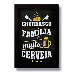 Imagem de Quadro Decorativo Frase Churrasco Família Cerveja 33x43 Cm