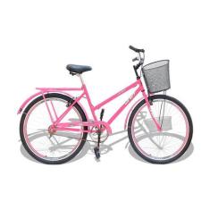 Imagem de Bicicleta Aro 26 Wendy Modelo Poti  Com Cesta Rosa