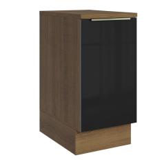 Imagem de Balcão 40 cm 1 Porta Rustic/Preto Lux Madesa