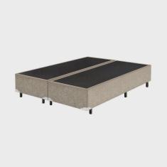 Imagem de Base Cama Box Bipartido Queen Size Suede Bege 40x158x198