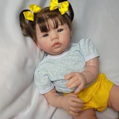 Imagem de BONECA REBORN MENINA REALISTA ARTESANAL PODE DAR BANHO