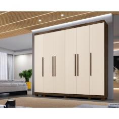 Imagem de Guarda Roupa Casal 6 Portas E 6 Gavetas Atlanta Benetil Cor:imbuia/off White