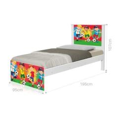 Imagem de Cama Solteiro Adesivada Futebol Meninos com Colchão
