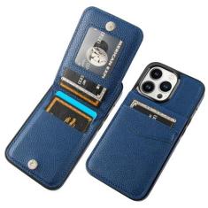 Imagem de KIHUWEY Capa carteira compatível com iPhone 13 Pro com suporte para cartão de crédito, fecho magnético de couro premium com suporte, capa protetora resistente para iPhone 13 Pro de 6,1 polegadas