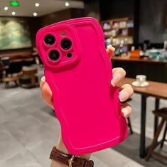 Imagem de Capa de telefone fofa e encaracolada para iPhone 14 13 12 11 Pro Max X XR XS 8 7 Plus SE 2022 Capa macia à prova de choque, rosa, para iPhone13 Pro Max