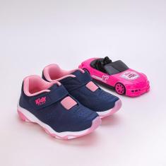 Imagem de Tênis Infantil Kidy Play Com Brinquedo Azul Rosa