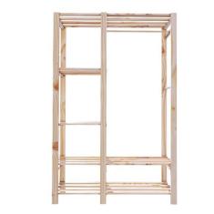 Imagem de Armário Duplo Pinus De Madeira E Arara Simples Para Cozinha - Technox