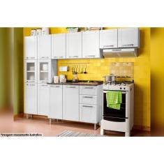 Imagem de Cozinha Modulada Completa Múltipla 4 Peças (2 Armários + 1 Balcão + 1 Paneleiro) C4P81 Branco - Bertolini