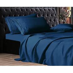 Imagem de Elegant Comfort Conjunto de lençóis de microfibra com 3 linhas de qualidade luxuosa, respirável, tecido macio, qualidade premium 1500, conjunto de lençóis de 4 peças, bolso profundo, California King,