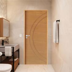 Imagem de Porta Lisa Padrão Imbuia Concept 11 Batente Ecológico 14 Fechadura Stilo Wc 82 X 2,10 e Natural