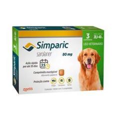 Imagem de Simparic 80mg Zoetis 3 Comprimidos Antipulgas Cães 20,1 A 40kg
