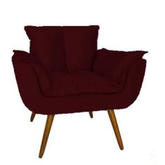 Imagem de Poltrona  Decorativa Opala Suede Bordô