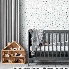 Imagem de Papel De Parede Adesivo Poá Verde N05024 0,58X3,00M