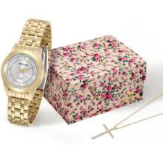 Imagem de Kit Relógio Seculus Feminino Long Life 20395LPSVDA1K1